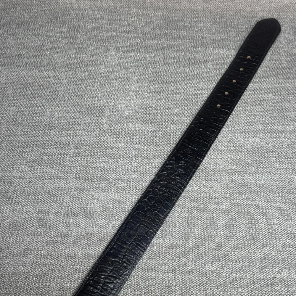 Cipriani Vintage Black Italian Alligator Calfskin Leather Belt Large Old Money